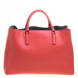 Pre Owned Anya Hindmarch Red Leather Maxi Victory Featherweight Ebury Tote