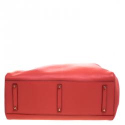 Pre Owned Anya Hindmarch Red Leather Maxi Victory Featherweight Ebury Tote