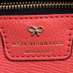 Pre Owned Anya Hindmarch Red Leather Maxi Victory Featherweight Ebury Tote
