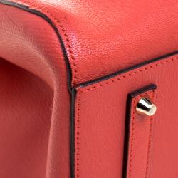 Pre Owned Anya Hindmarch Red Leather Maxi Victory Featherweight Ebury Tote