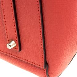 Pre Owned Anya Hindmarch Red Leather Maxi Victory Featherweight Ebury Tote