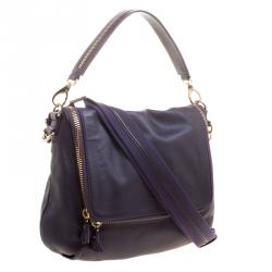 Anya Hindmarch Purple Leather Maxi Vere Satchel