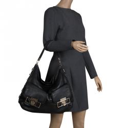 Pre Owned Anya Hindmarch Black Leather Studded Hobo