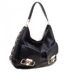 Pre Owned Anya Hindmarch Black Leather Studded Hobo