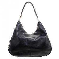 Pre Owned Anya Hindmarch Black Leather Studded Hobo