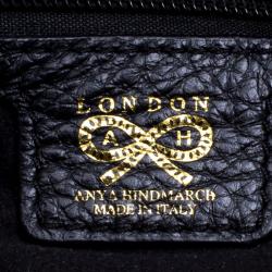 Pre Owned Anya Hindmarch Black Leather Studded Hobo