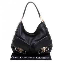 Pre Owned Anya Hindmarch Black Leather Studded Hobo