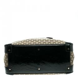 Anya Hindmarch Beige/Green Iconic Lattice Print Canvas Weekender 