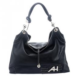 Pre Owned Anya Hindmarch Black Leather Elrod Hobo