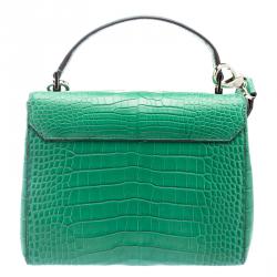 Pre Owned Anya Hindmarch Emerald Alligator Bathurst Bag