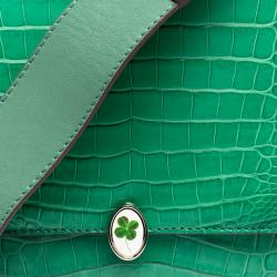Pre Owned Anya Hindmarch Emerald Alligator Bathurst Bag