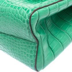 Pre Owned Anya Hindmarch Emerald Alligator Bathurst Bag