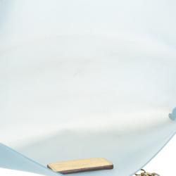 Pre Owned Anya Hindmarch Matte Blue Rubber Valorie Chain Clutch