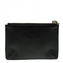 Anya Hindmarch Back Leather Wink Smiley Zip Top Pouch