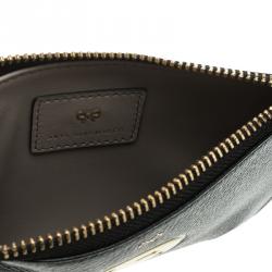 Anya Hindmarch Back Leather Wink Smiley Zip Top Pouch