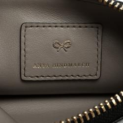 Anya Hindmarch Back Leather Wink Smiley Zip Top Pouch