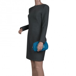 Pre Owned Anya Hindmarch Blue Nylon Space Invader Cosmetic Pouch