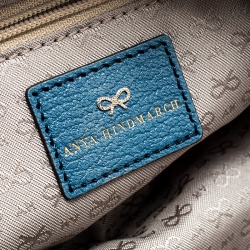 Pre Owned Anya Hindmarch Blue Nylon Space Invader Cosmetic Pouch