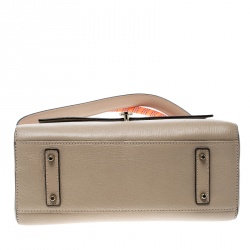 Pre Owned Anya Hindmarch Beige/ Off White Leather Small Bathurst Satchel