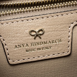 Pre Owned Anya Hindmarch Beige/ Off White Leather Small Bathurst Satchel