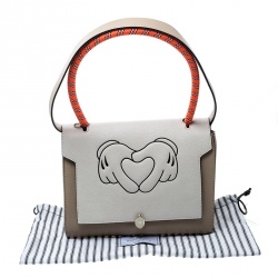 Pre Owned Anya Hindmarch Beige/ Off White Leather Small Bathurst Satchel