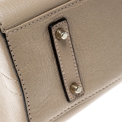 Pre Owned Anya Hindmarch Beige/ Off White Leather Small Bathurst Satchel