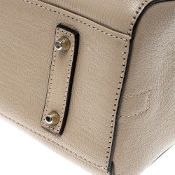 Pre Owned Anya Hindmarch Beige/ Off White Leather Small Bathurst Satchel