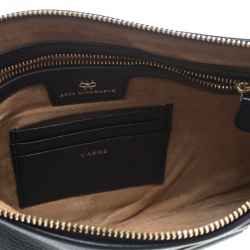 Pre Owned  Anya Hindmarch Navy Blue Leather Georgiana Big Eyes Clutch 