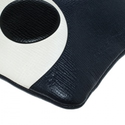 Pre Owned  Anya Hindmarch Navy Blue Leather Georgiana Big Eyes Clutch 