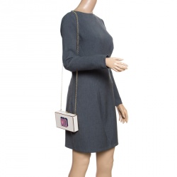 Pre Owned Anya Hindmarch White Leather Imperial Yes / No Box Clutch