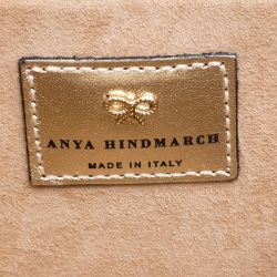 Pre Owned Anya Hindmarch White Leather Imperial Yes / No Box Clutch