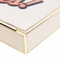 Pre Owned Anya Hindmarch White Leather Imperial Yes / No Box Clutch