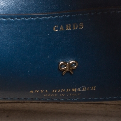Pre Owned Anya Hindmarch Blue Leather Smiley Crossbody Bag