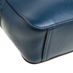 Pre Owned Anya Hindmarch Blue Leather Smiley Crossbody Bag