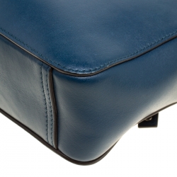 Pre Owned Anya Hindmarch Blue Leather Smiley Crossbody Bag