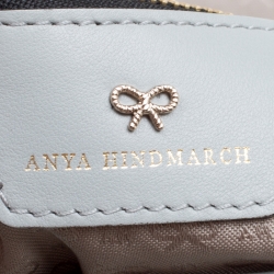 Pre Owned Anya Hindmarch Blue Leather Maxi Zip Arrow Shoulder Bag