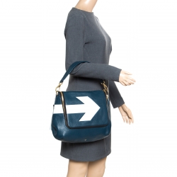 Pre Owned Anya Hindmarch Blue Leather Maxi Zip Arrow Shoulder Bag