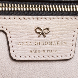 Pre Owned Anya Hindmarch Light Beige Leather Large Phwoar Featherweight Ebury Tote