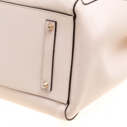 Pre Owned Anya Hindmarch Light Beige Leather Large Phwoar Featherweight Ebury Tote