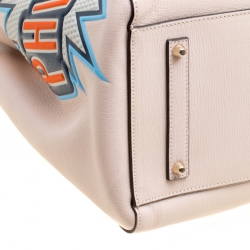 Pre Owned Anya Hindmarch Light Beige Leather Large Phwoar Featherweight Ebury Tote