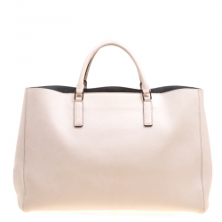 Pre Owned Anya Hindmarch Light Beige Leather Large Phwoar Featherweight Ebury Tote