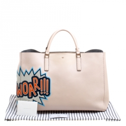 Pre Owned Anya Hindmarch Light Beige Leather Large Phwoar Featherweight Ebury Tote