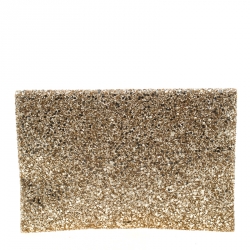 Pre Owned Anya Hindmarch Metallic Gold Glitter Valorie Clutch