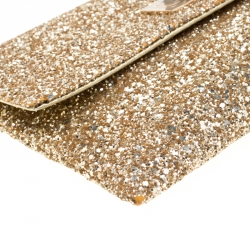 Pre Owned Anya Hindmarch Metallic Gold Glitter Valorie Clutch