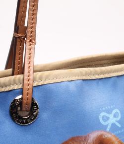 Pre Owned Anya Hindmarch Blue Printed Dog Canvas Tote