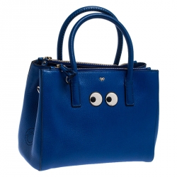 Pre Owned Anya Hindmarch Blue Leather Ebury Tote