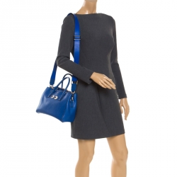 Pre Owned Anya Hindmarch Blue Leather Ebury Tote