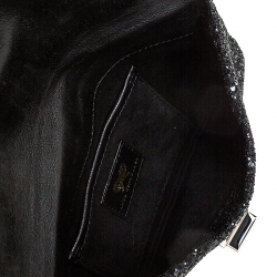 مملوكة مسبقًا Anya Hindmarch Black Glitter Flap Clutch