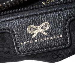 Pre Owned Anya Hindmarch Black Woven Leather Huxley Tote