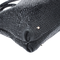 Pre Owned Anya Hindmarch Black Woven Leather Huxley Tote